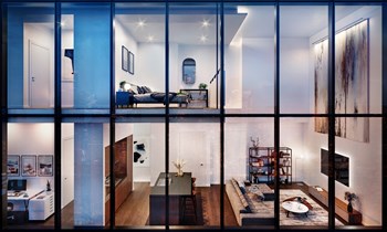 the modern loft home with floor to ceiling windows - Photo Gallery 3