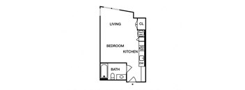 Sentral East Austin 1630 S2 Studio Floor Plan
