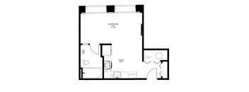 floor plan of 55 north luxury apartments to rent in the north end of boston