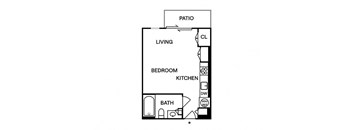 Sentral East Austin 1630 S1 Studio Floor Plan