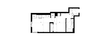 A floor plan of a house with a reference box and a drawing area.