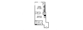 Sentral First Hill S1 Studio Floor Plan