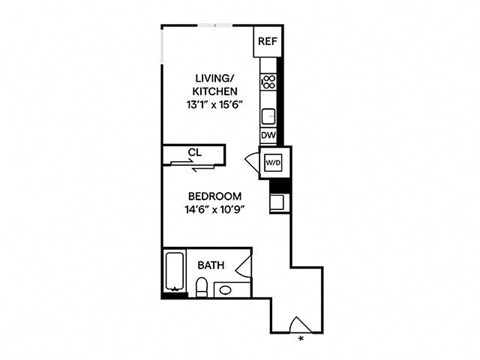Sentral First Hill S1 Studio Floor Plan