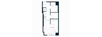 Sol Modern Downtown Phoenix S2 Studio Bedroom Floorplan
