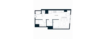Sol Modern Downtown Phoenix S3 Studio Bedroom Floorplan