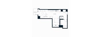Sol Modern Downtown Phoenix S4 Studio Bedroom Floorplan