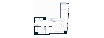 Sol Modern Downtown Phoenix S6 Studio Bedroom Floorplan