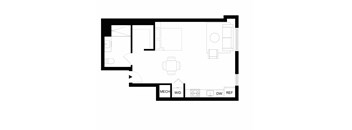 S6 studio floor plan at Forme in Houston, TX.