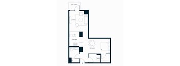 Sol Modern Downtown Phoenix S7 Studio Bedroom Floorplan