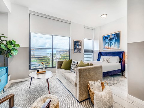 Sentral Wynwood Studio Living Room and Sleeping Area