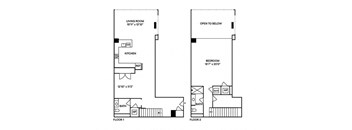 Sentral DTLA 755 TH2 1BR 2BA Floor Plan