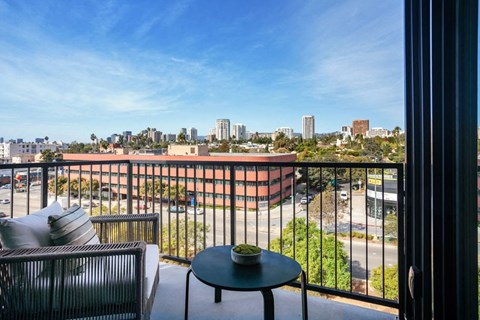View from Balcony of a Two Bedroom Apartment at Ten 310 in Los Angeles, CA.