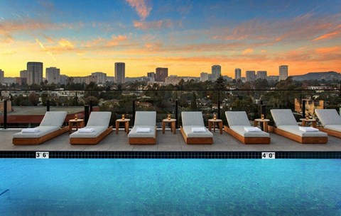 View from Rooftop at Ten 310 in Los Angeles, CA.