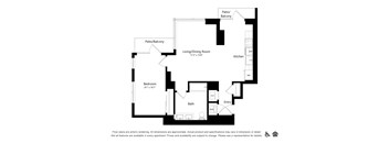 A black and white floor plan of an apartment.