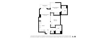 A black and white floor plan of an apartment.