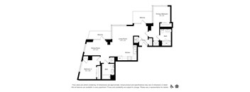 A black and white floor plan of an apartment.