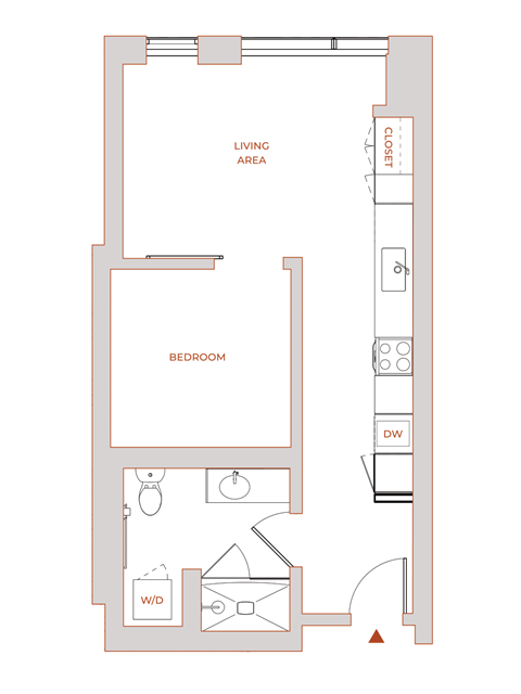 The Modern 1 Bedroom Floor Plan 1