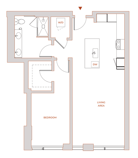 The Modern 1 Bedroom Floor Plan 4