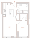 The Modern 1 Bedroom Floor Plan 5