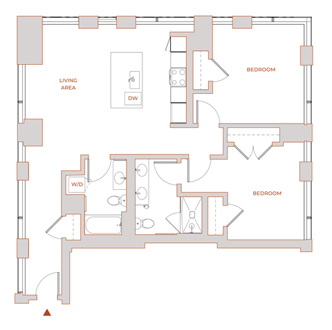 The Modern 2 Bedroom Floor Plan 1