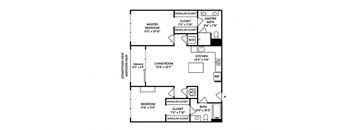 Sentral West Midtown at Star Metals - 2BR 2BA Furnished Floor Plan
