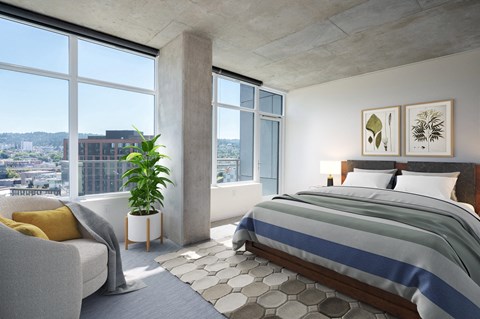 Urban Styling with Exposed Concrete * and Oversized Windows | The Sutton, Portland OR