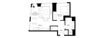 A black and white image of a floor plan for a house.