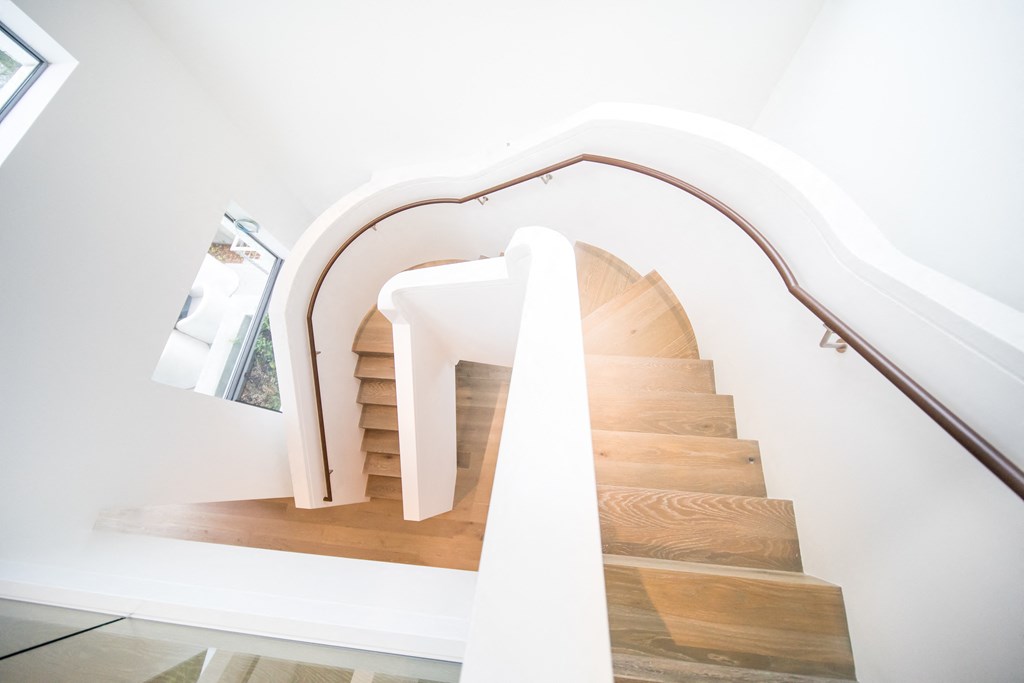 curved stairs in townhome