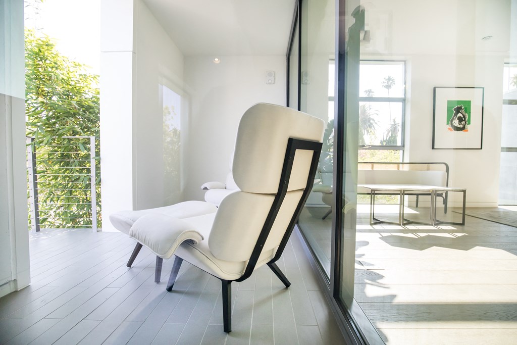 covered balcony sitting area from bedroom
