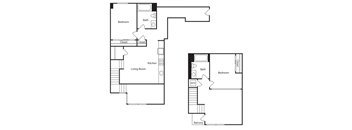 B5 Two Bedroom floor plan at Vance in San Francisco, CA.