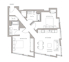 two bed two bath floorplan with long hallway