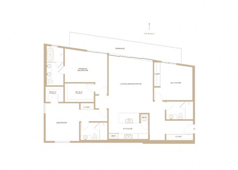 the stirling apartments floor plan 1 bedroom 840 sqft