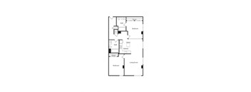B2 Two Bedroom floor plan at Vance in San Francisco, CA.