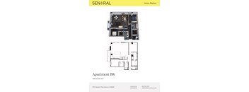 A floor plan and an elevation drawing of Apartment B8 at Union Station.