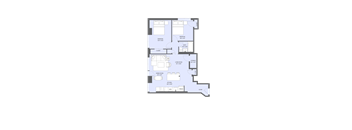 A floor plan of a house with labeled rooms such as Bedroom, Bathroom, Kitchen, and Living Room.