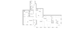 floor plan of the apartment with living room and dining room