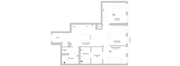 floor plan of the apartment with bedroom and living room