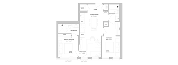 a floor plan of a living room and a dining room with an open floorplan