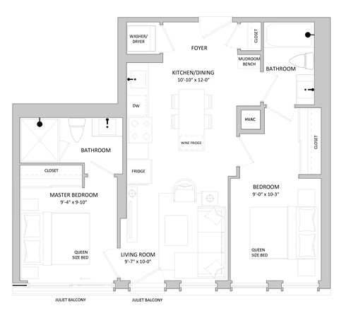 a floor plan of a living room and a dining room with an open floorplan