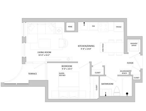 the floor plan of the apartment is shown here