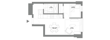 a floor plan of a house with a living room and a dining room