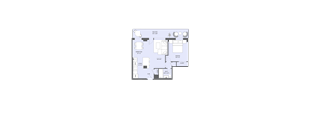 A floor plan of a house with a balcony, living room, dining room, kitchen, and bathroom.