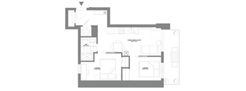 floor plan of the living room of a small house
