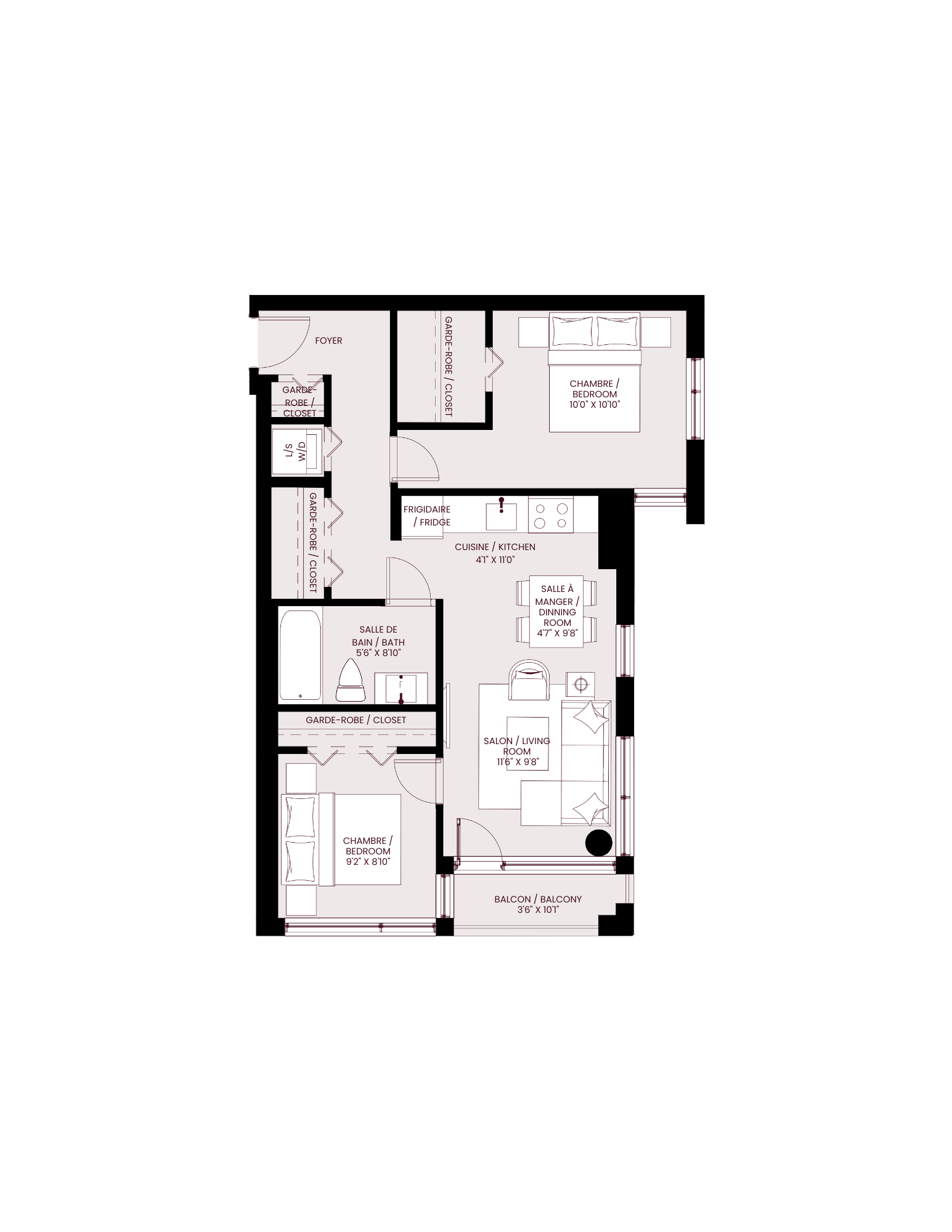 the bedroom floor plan of the residence
