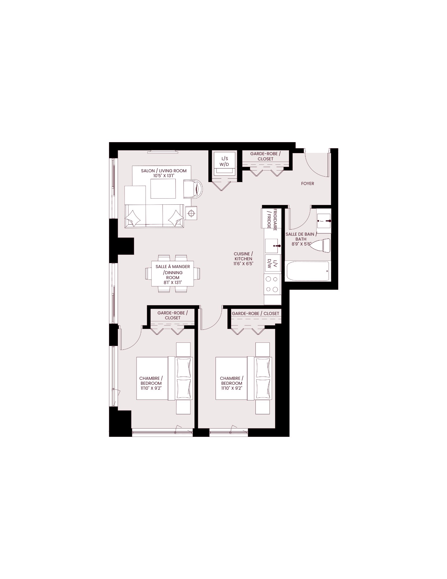 the residence 1 bedroom floor plan  woodland home