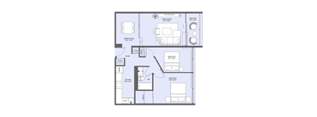 a floor plan of a house with a blue