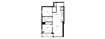 floor plan of the upper level of the home including the living room and dining room