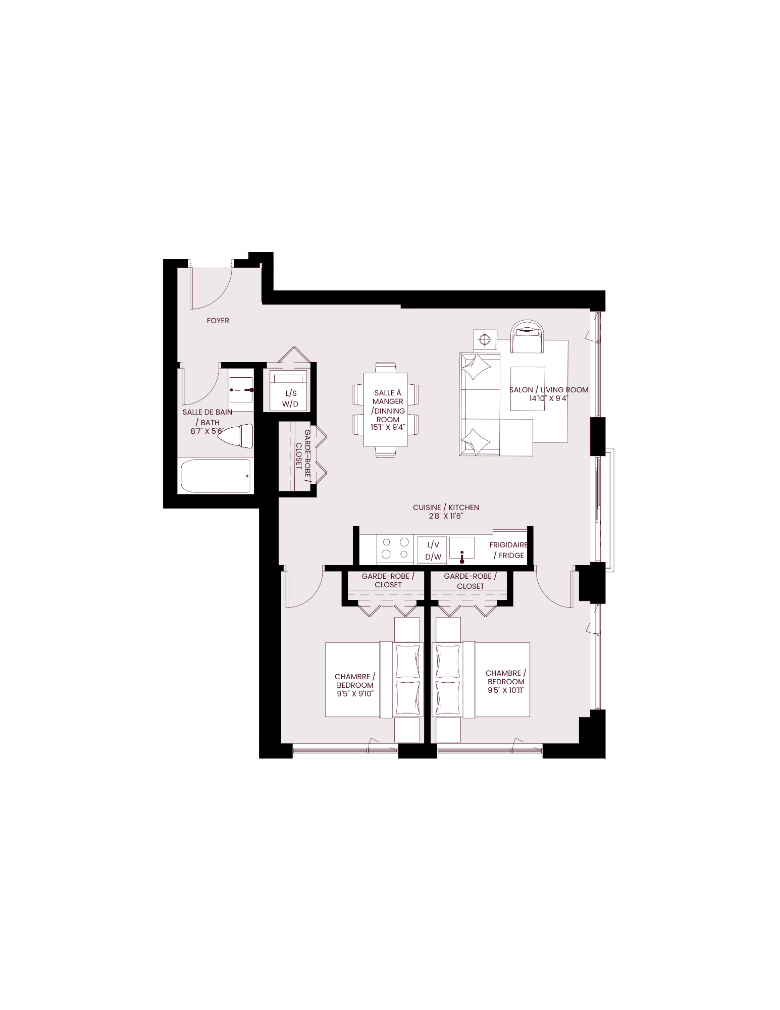 bedroom floor plan of the lofted home