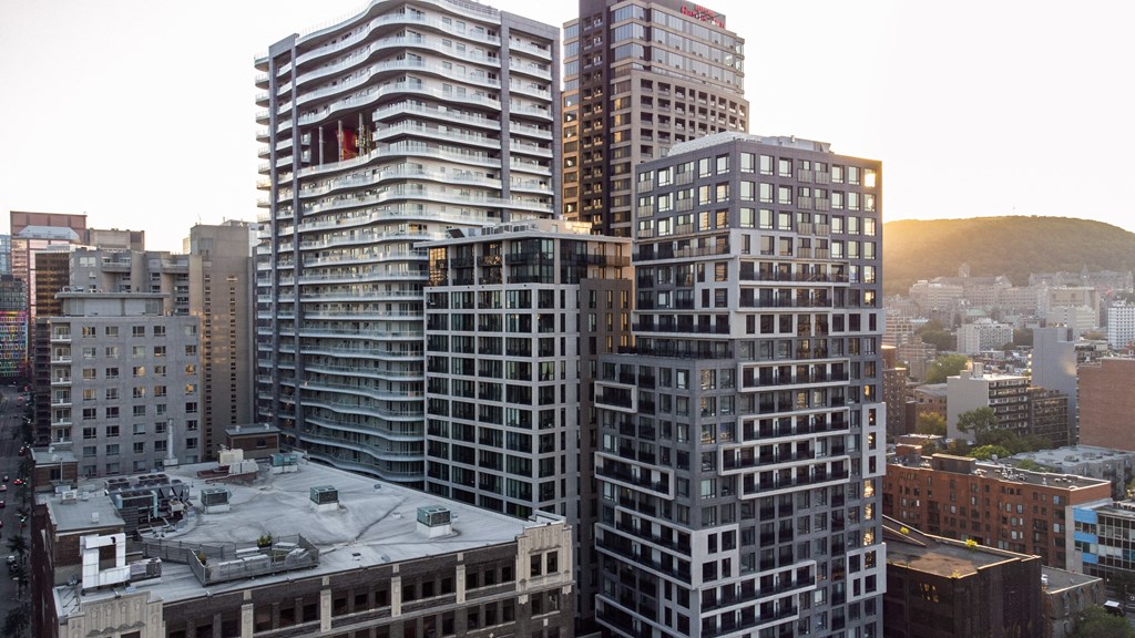 a view of the city from the roof of a building