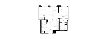 A black background with white lines forming a shape.
